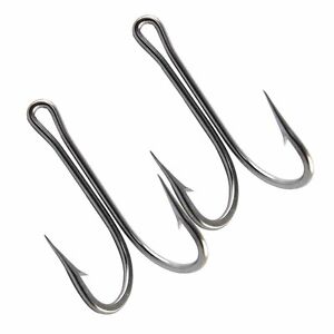 5pcs Stainless Steel Double Hook Saltwater Strong Frog Toad Fish Hook 4/0-10/0