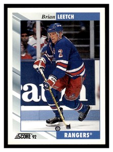 1992 Score  #375 Brian Leetch - New York Rangers