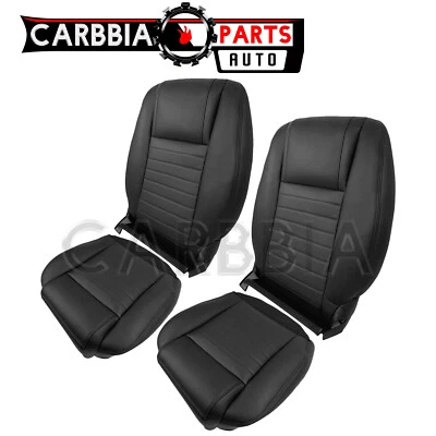 For 2005-2009 Ford Mustang GT Convertible Coupe V8 Black Front Seat Covers Foto 1 de 4