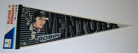 1990's WHITE SOX Robin Ventura pennant caricature Wincraft Chicago Cover