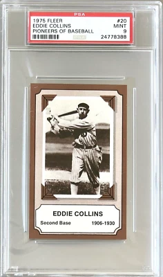 1975 FLEER PIONEERS OF BASEBALL #20 EDDIE COLLINS HOF PSA 9 MINT ATHLETICS Foto 1 de 2
