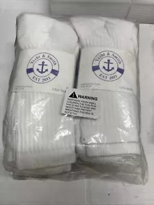 Yacht And Smith Cotton Crew Socks 6 Pairs Pack Sz 13-16 - Picture 1 of 2