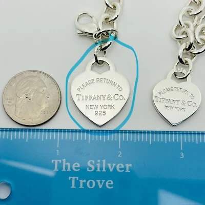 Pulsera de 8,5" Please Return to Tiffany grande con dije de corazón talla grande Foto 1 de 4