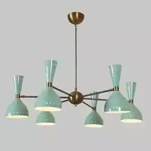 Mid Century Stilnovo Style Modern Sputnik Chandelier 6 Arms Diablo Lamp - Picture 1 of 3