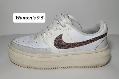 Nike Court Vision Alta DO2791-100 White/Gray/Leopard Women's Shoes Size 9.5 - Image 1 of 4