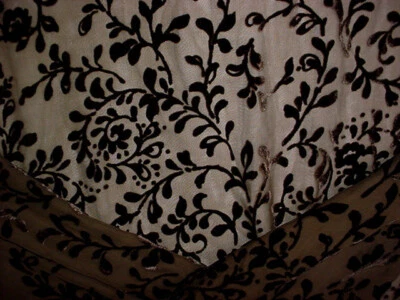 1Y Kravet 9583 Chocolate Sheer French Embossed Silk Velvet  Upholstery Fabric - Image 1 of 4
