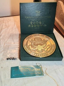 1995 VIRGINIA METALCRAFTERS GREAT SEAL OF USA BRASS TRIVET IN BOX BROWN & WILMSN - Picture 1 of 10