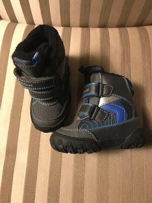 New Geox Boys Kids Sz 20 Winter Boots Snow Blue Gray Black - Image 1 of 4