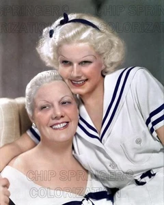 JEAN HARLOW & MOTHER 1934 5 DAYS! 8X10 BEAUTIFUL COLOR PHOTO BY CHIP SPRINGER - Picture 1 of 1