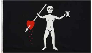 John Quelch Pirate 3x5ft Poly Pirate Flag Old Roger Bleeding Heart Ship Flag - Picture 1 of 3