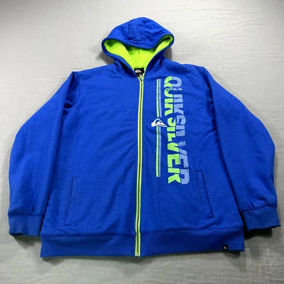 DE COLECCIÓN Quiksilver Sudadera con Capucha Para Mujer XL Azul Sherpa Forrada Sudadera Cremallera Completa Y2K Foto 1 de 4