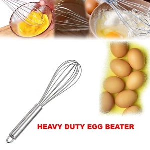 Stainless Steel Hand Whisk Mixer Balloon Egg Milk Beater Kitchen Cooking UK Tool - Picture 1 of 4