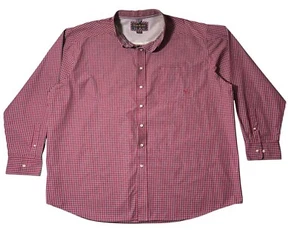 Ariat Shirt Mens 3XL Tall Pro Series Long Sleeve Red White Plaid Western - Picture 1 of 12