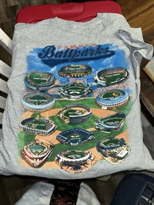 Famous Major League Baseball Ballparks Double Sided T Shirt MLB Size M - Picture 1 of 4