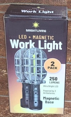 2 Pack LED + Magnetic Base Work Lights ~250 Lumens/Cool White~ #18229 - Image 1 of 3