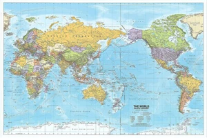 59*42cm World Map Geographical Canvas Education Print Wall Poster Waterproof - Bild 1 von 11