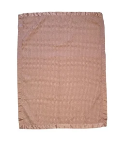 Carters Waffle Weave Peach Pink Rose Gold Baby Blanket Satin Trim Lovey Soother - Picture 1 of 7