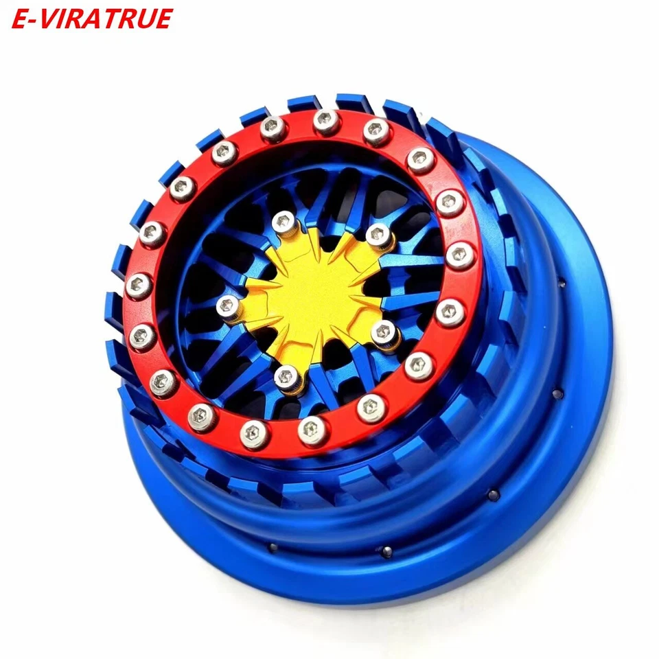 E-VIRATRUE Aluminum Wheel For ARRMA MOJAVE/FIRETEAM 6S 1/7&SENTON 1/10 Blue 1pcs - Image 1 of 1