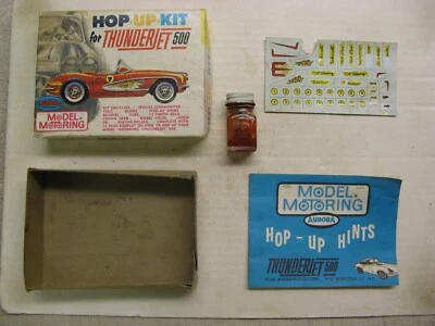 Aurora Vintage HO 1963 - 1969 Hop Up Kit Caja, Pegatinas, Manual, Aceite, Tjet 500 Foto 1 de 4