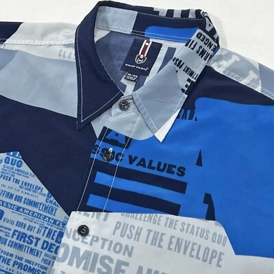 De Colección Y2K Phat Farm Azul Blanco Abotonado Años 90 Hip Hop Streetwear Hawaiano Talla XL Foto 1 de 4