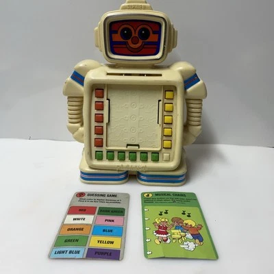 Vintage 1984 Playskool Alphie II Robot With 2 cards (4 Games)  Works -Needs Bulb - Image 1 of 4