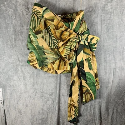 Falda para mujer Farm Rio Bananart amarilla corbata lazo mini amarilla M lino Foto 1 de 4