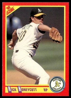 1990 Score Rick Honeycutt Oakland Athletics #317 - Image 1 of 2