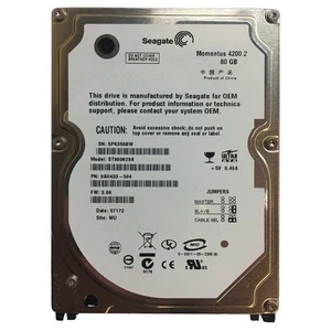 Hard Disk HDD IDE PATA 2.5" 80GB Laptop Computer PC Seag Refurbished - Picture 1 of 1