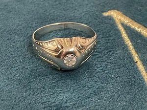 Antique Art Deco 1920/30s Diamond 14ct White Gold Ring Vintage Weight 3.8 grams - Picture 1 of 12