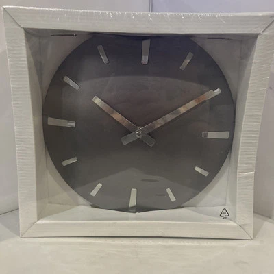 Vtg IKEA REDO Gray Gun Metal  Magnus Lundstrom Curved Modern  Wall Clock Quartz - Image 1 of 4