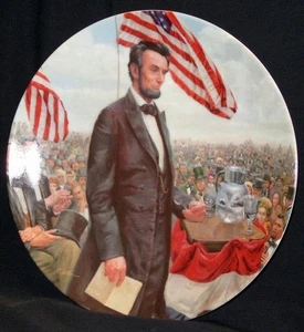 THE GETTYSBURG ADDRESS Plate Lincoln, Man of America Knowles 1986 Ltd Ed COA Box - Picture 1 of 13