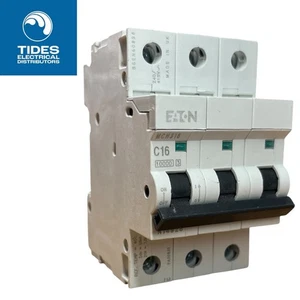 Disjoncteur MEM MCB 16 ampères triple pôle 3 phases type C 16A Eaton Memshield 2 MCH316 - Photo 1/2