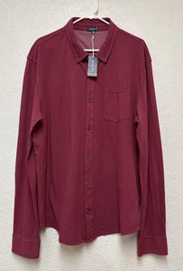 Mododoc Men’s Bass Rock Long Sleeve Button Front Sangria Shirt Sz XXL - Picture 1 of 11
