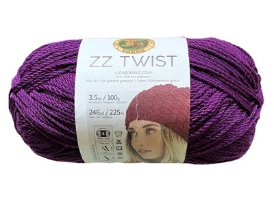 Lion Brand ZZ TWIST Yarn GRAPE #144 Purple, 3.5 oz. - Image 1 of 4