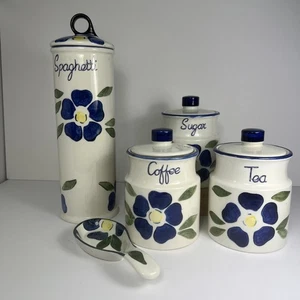 Price Kensington Potteries - Floral pintado a mano - 4 botes de almacenamiento de cocina - Imagen 1 de 24