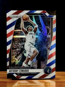Anthony Edwards 2024-25 Panini Prizm Red White & Blue Prizm #100 Timberwolves - Picture 1 of 2