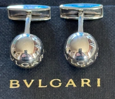 Bvlgari Ball Shape Cufflinks  Sterling Silver 925 Made in Italy - Image 1 of 4