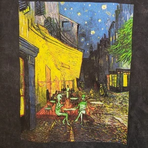 Camiseta corta de manga larga Aliens In Paris "Cafe Terrace At Night talla S quinto sol - Imagen 1 de 7