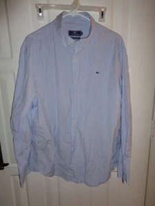 Vineyard Vines Classic Fit Button Down Blue Plaid Polo Shirt Size XL - Picture 1 of 4