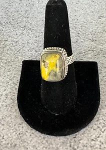 Boho Chic Bumble Bee Gemstone 925 Silver Ring SZ.8 ~ 200 - Picture 1 of 5