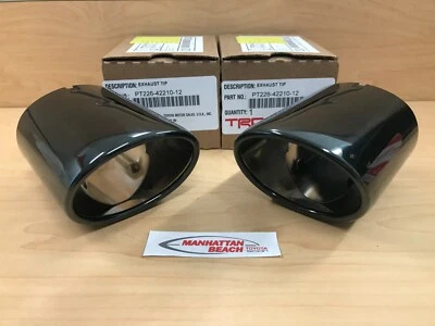 2019-2025 RAV4 BLACK CHROME EXHAUST TIPS SET OF TWO GENUINE TOYOTA ACCESSORY - Image 1 of 4