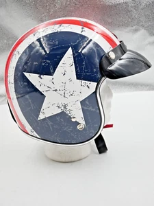 TORC T50 Route 66 Helmet Rebel Star White/Red/Blue Size XL - T5002RS25 - Picture 1 of 7