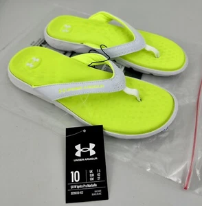 Sandalias chanclas Under Armour Ignite Marbella amarillas de alta visibilidad talla 10 para mujer - Imagen 1 de 7