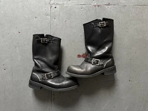 90s 00s Y2K vintage Harley Davidson motorcycle biker engineer leather boots 41 - Picture 1 of 10