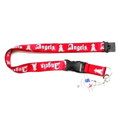 LOS ANGELES ANGELS 2-Sided Lanyard Keychain Old English Font Design Licensed New - Image 1 of 2