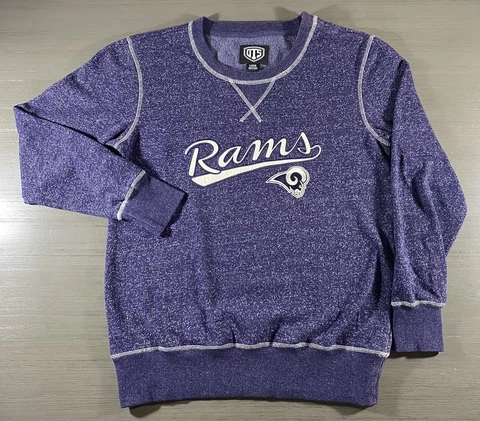 Los Angeles Rams Sweater Mens Large Blue White Pullover Casual Crewneck Football Cover