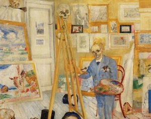 Print or Canvas - The Skeleton Painter by James Ensor (1896) - Picture 1 of 1