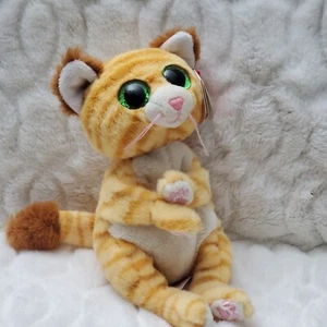 Ty Beanie Boo Mango die orange gestreifte Katze 8 Zoll 2022 grüne Glitzeraugen Plüschtier - Bild 1 von 5