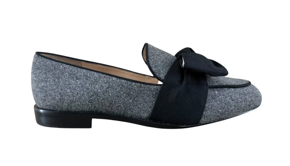 Mocasines Antonio Melani de fieltro gris y negro lazo/lana talla 7,5 Foto 1 de 4