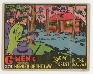 G Men and Heroes of the Law Strip Card 1936 Gum Inc No 275 Nice Condition - Picture 1 of 2